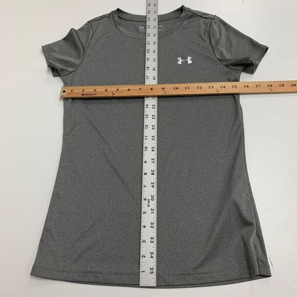 Under Armour Shirt Womens XS Extra Small Gray Velocity Crew Loose Heatgear Tee - Picture 7 of 12